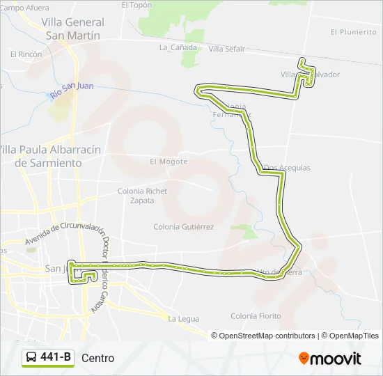 441-B Bus Line Map