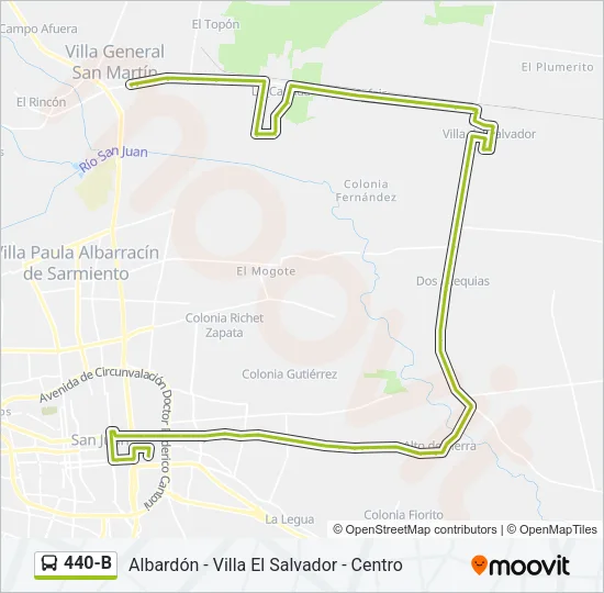 440-B Bus Line Map