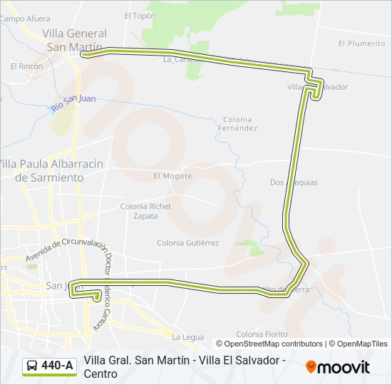 440-A Bus Line Map