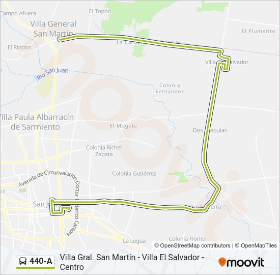 440-A Bus Line Map