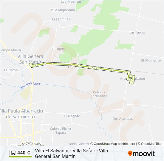 440-C Bus Line Map