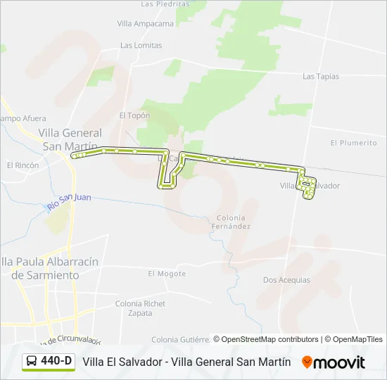 440-D Bus Line Map