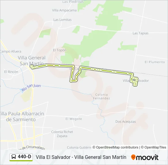 440-D Bus Line Map