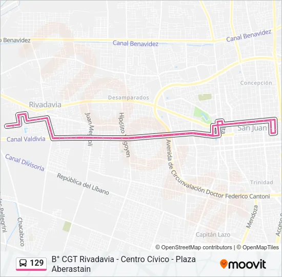 129 Bus Line Map
