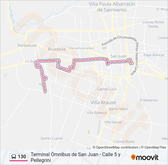 130 Bus Line Map