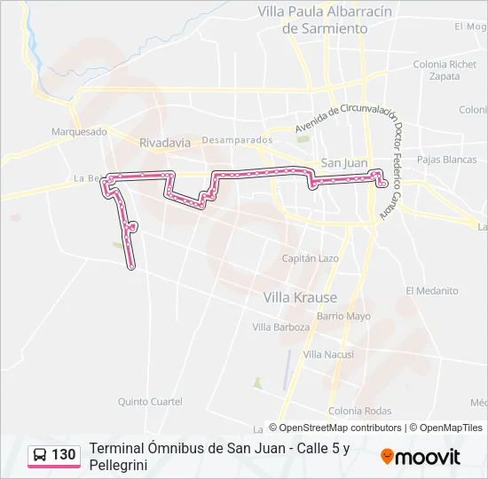 130 Bus Line Map