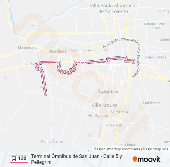 130 Bus Line Map
