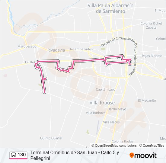 130 Bus Line Map