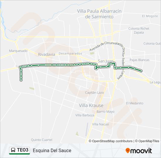 TEO3 Bus Line Map