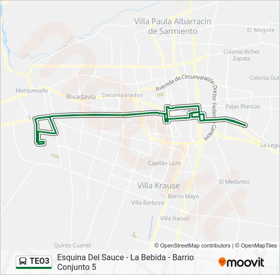 TEO3 Bus Line Map