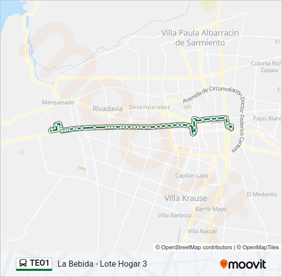 TEO1 Bus Line Map