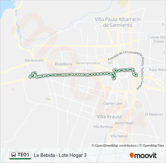 TEO1 Bus Line Map