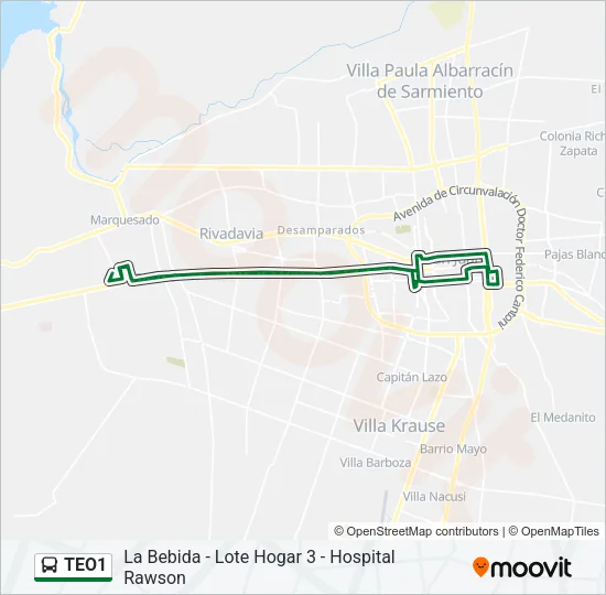 TEO1 Bus Line Map