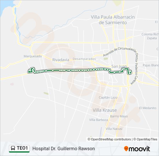 TEO1 Bus Line Map