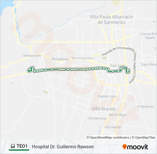 TEO1 Bus Line Map