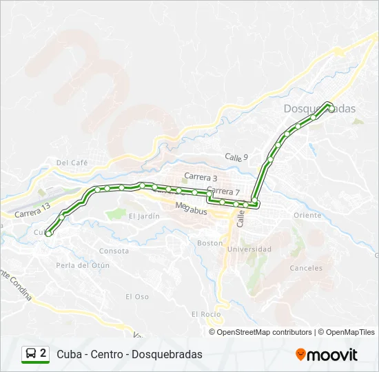 2 Bus Line Map