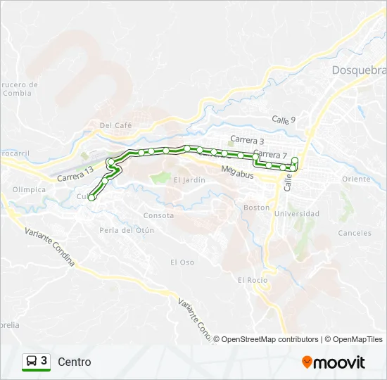 3 Bus Line Map