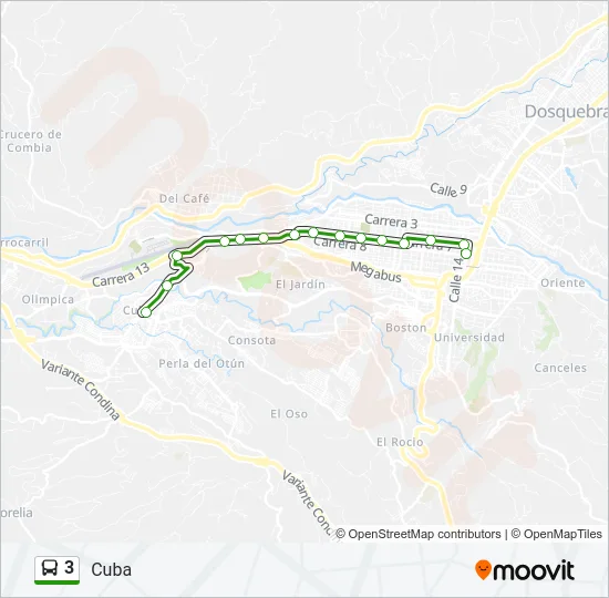 3 Bus Line Map