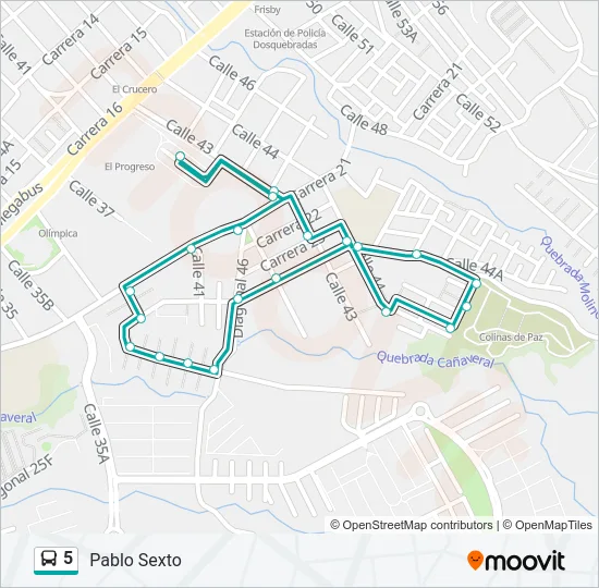 5 Bus Line Map