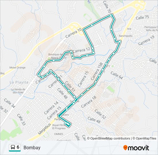 6 bus Line Map