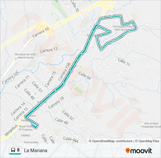 8 Bus Line Map