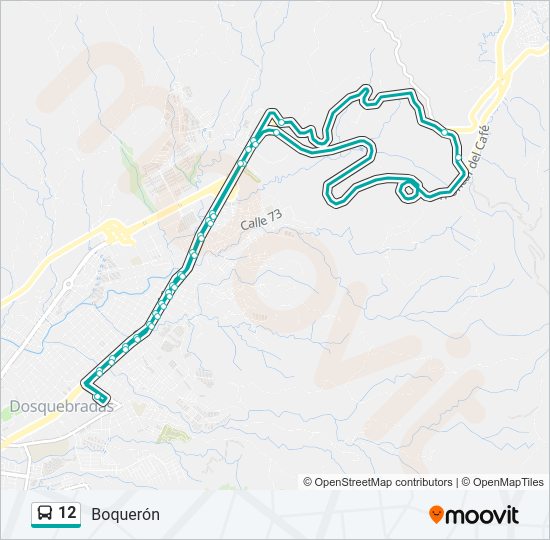 Mapa de 12 de autobús