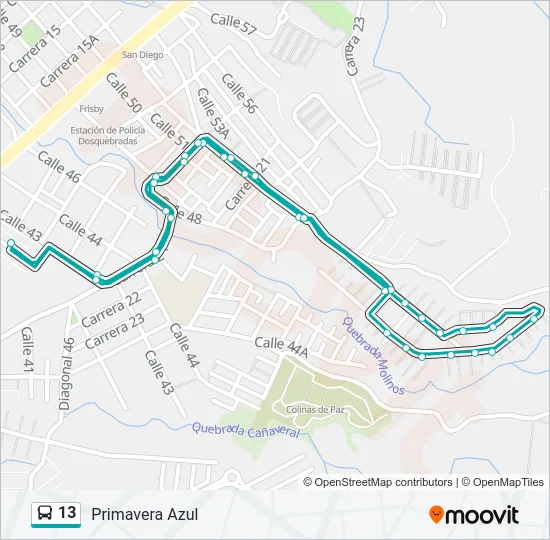 13 Bus Line Map