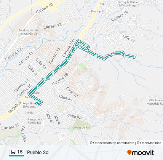 Mapa de 15 de autobús