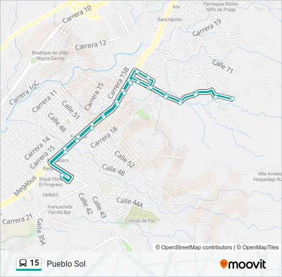 15 Bus Line Map