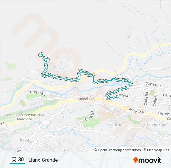 30 Bus Line Map