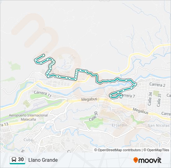 Mapa de 30 de autobús