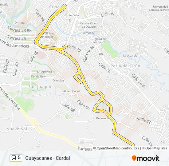5 Bus Line Map