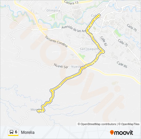 Mapa de 6 de autobús