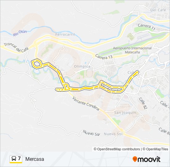 Mapa de 7 de autobús