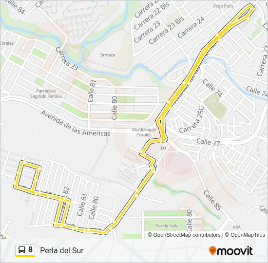 8 Bus Line Map