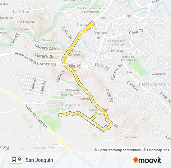 9 Bus Line Map