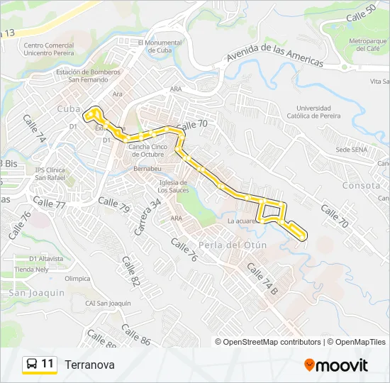 11 Bus Line Map