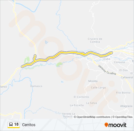 Mapa de 18 de autobús