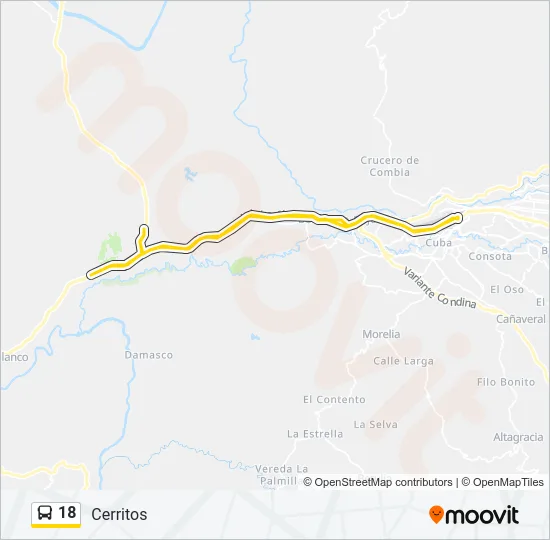 18 Bus Line Map