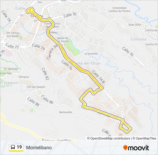 Mapa de 19 de autobús