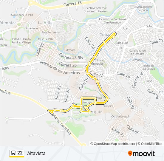 Mapa de 22 de autobús