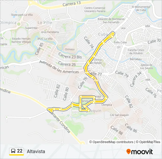 22 Bus Line Map