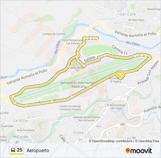 Mapa de 25 de autobús