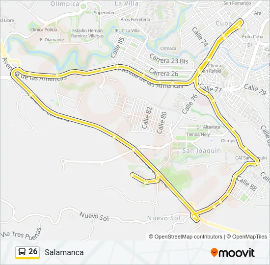 26 Bus Line Map