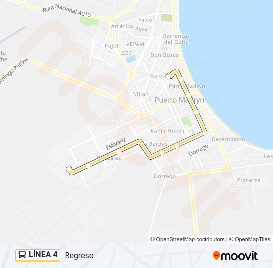 Mapa de  4 de autobús