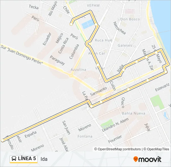 LÍNEA 5 Bus Line Map
