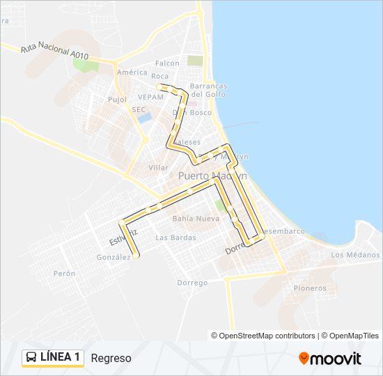 Mapa de  1 de autobús