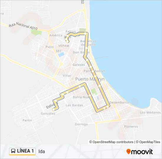 LÍNEA 1 Bus Line Map