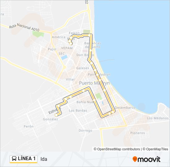 LÍNEA 1 bus Line Map