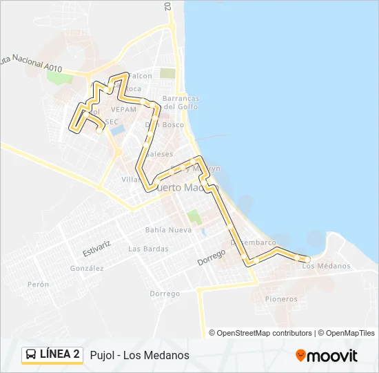 LÍNEA 2 Bus Line Map